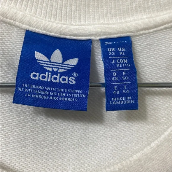 Adidas Cream , Long Sleeve Sweatshirt With Colorful Trefoil Logo.Size- XL - Picture 12 of 14